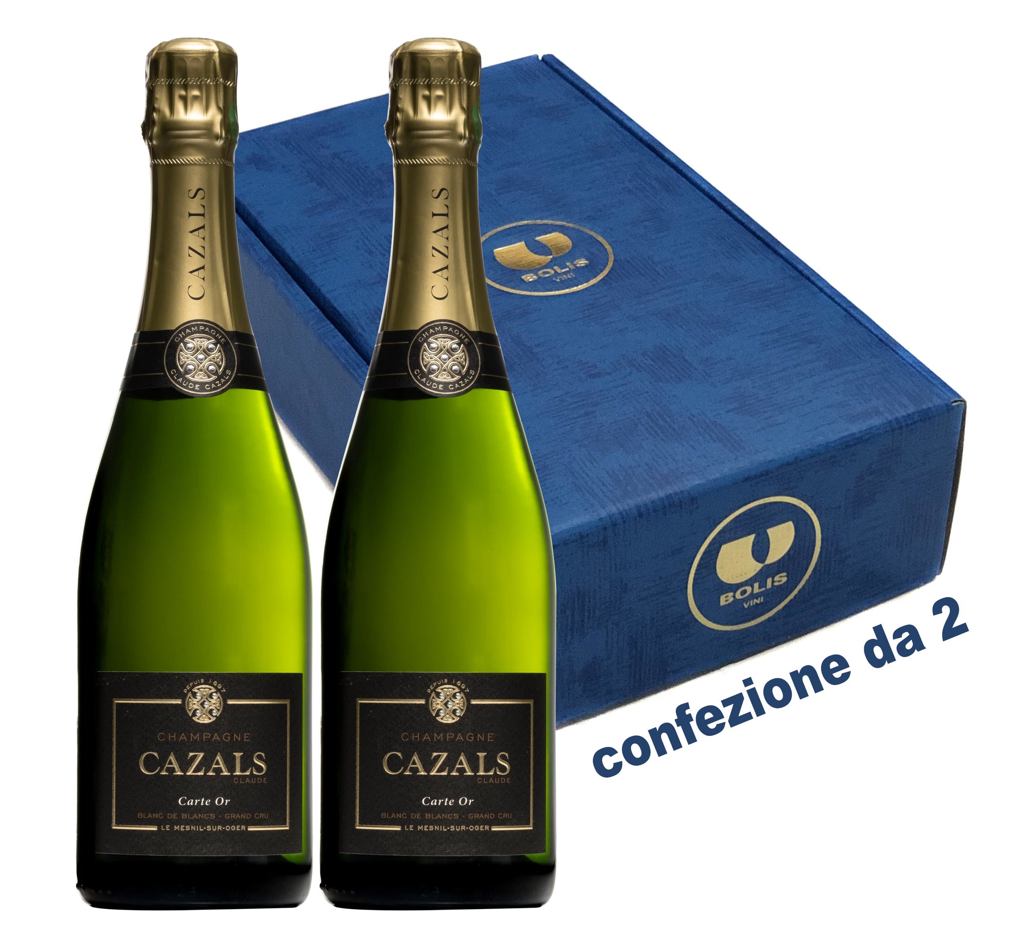 Conf. da 2 bottiglie CH/12 Champ. CARTE OR BRUT CAZALS