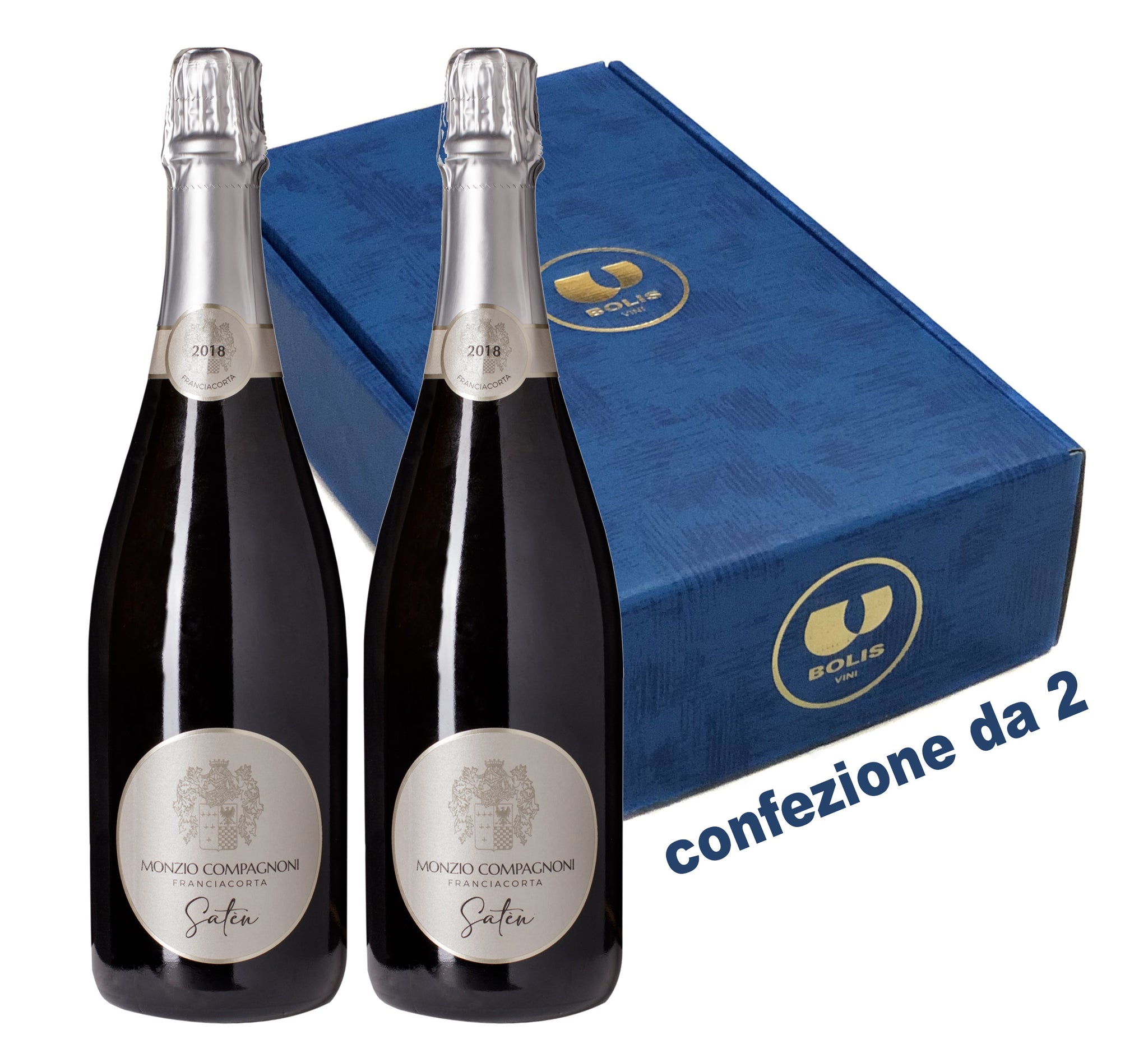 conf. da 2 bottiglie SP/13 FRANCIACORTA SATEN MILLESIMATO M. Compagnoni